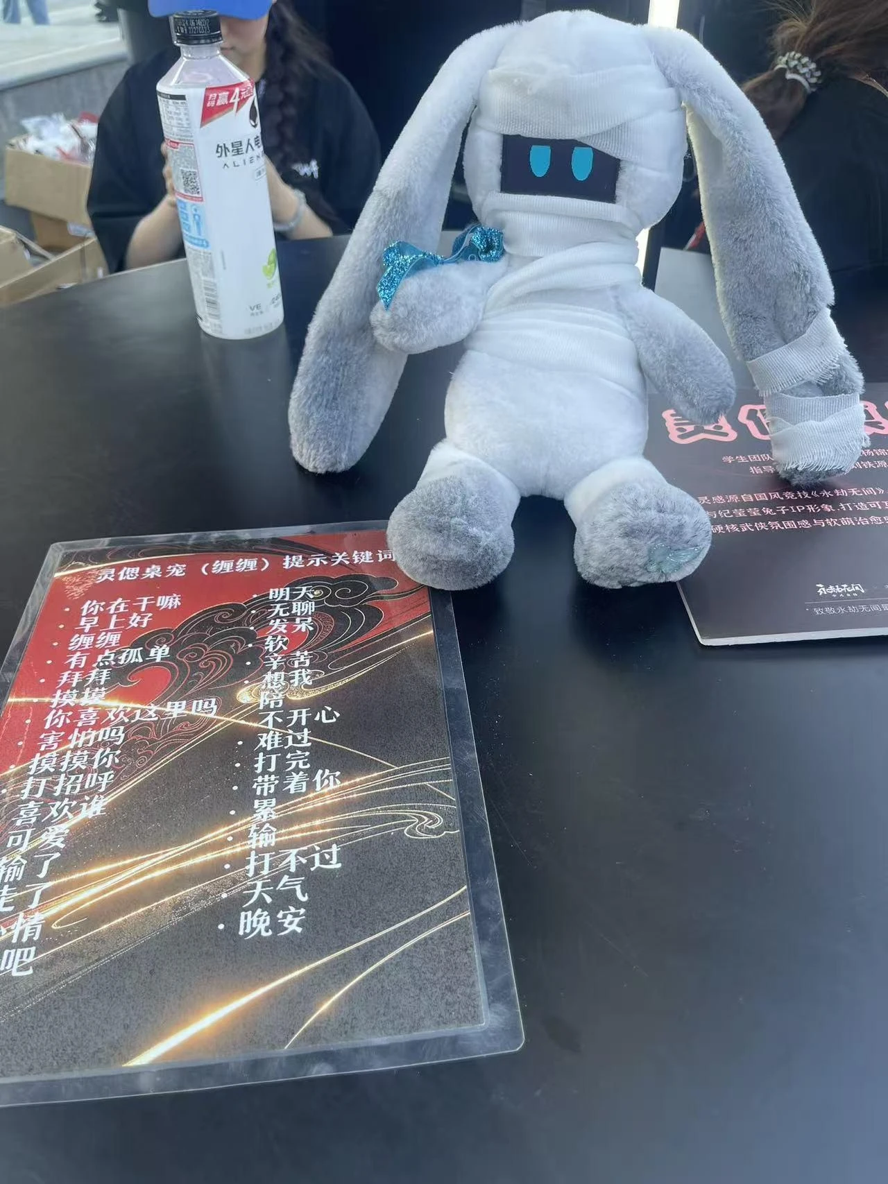 柔软桌宠放置在展台上
