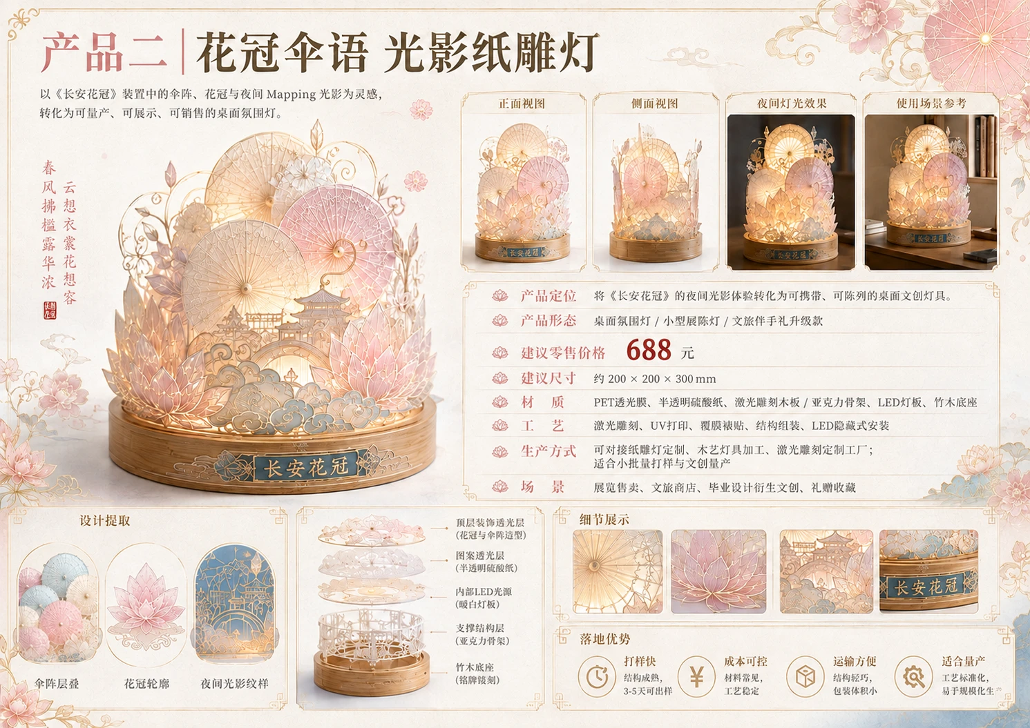 花冠光影纸雕灯概念设计版面